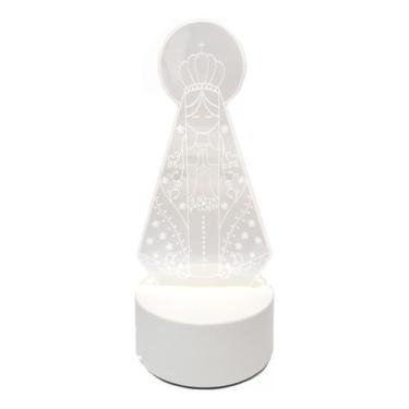 Imagem de Luminária Acrílico E Led Nossa Senhora Aparecida Abajur Cor Da Estrutu