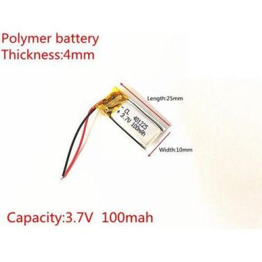 Imagem de Bateria 3,7v  100mah 4mm X 10mm X 25mm 2 Fios Mp3   Mp4 - KMIG