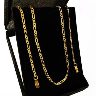 Imagem de Corrente Grumet 3x1 Cordão Masculino Banho Ouro 18k Aço Inox - ALRA SE