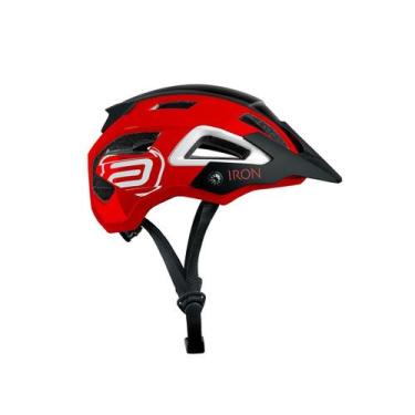 Imagem de Capacete Asw Bike Iron InMold Com Pala Ajustável Vermelho e Preto, G/G