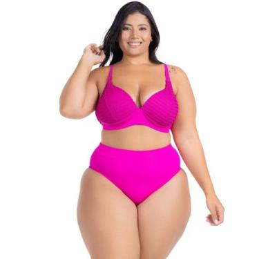 Imagem de Biquini Cortinão Alta Sustentação Calcinha Alta Modeladora - HYPE MODA