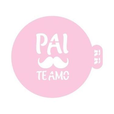 Imagem de Stencil para Bentô Cake - Dia dos Pais Bigode "Pai Te Amo" - Ref 4008 