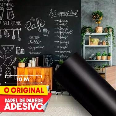 Imagem de Plástico Adesivo Preto Papel Parede 45 Cm X 10 Metros - PAPELARIA STOR