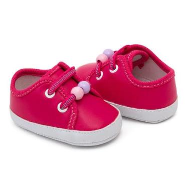 Imagem de Tênis Infantil Bebê Pimpolho 00 a 7 meses Menina, 03, Pink com bolinha
