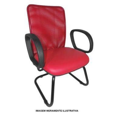 Imagem de Cadeira Maya Interlocutor Fixa Para Escritório Base S Encosto Em Tela 