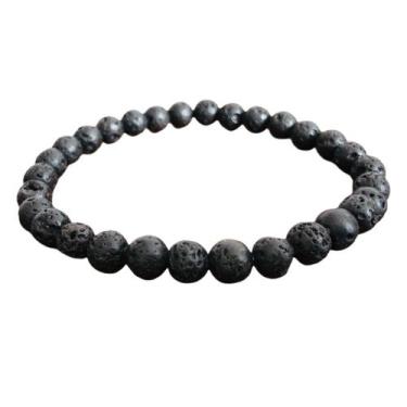 Imagem de Pulseira Masculina Lava Vulcânica Esferas 6mm - Proteção - EQUILIBRIO