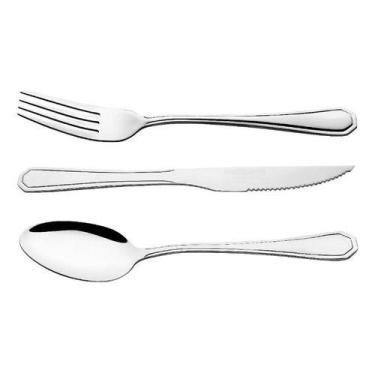 Imagem de Talheres Com 72 Peças Garfo Colher Faca Inox Restaurante Bar - Home e 