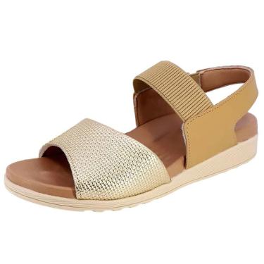 Imagem de Sandalia Feminina Rasteira Plataforma Conforto Usaflex