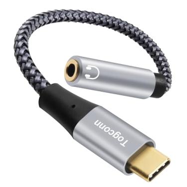 Imagem de Adaptador USB tipo C macho para conector de fone de ouvido TRRS fêmea de 3,5 mm, cabo USB C para dongle de áudio auxiliar, trançado de nylon, capa de alumínio, para iPhone 15 Series, iPad Pro,