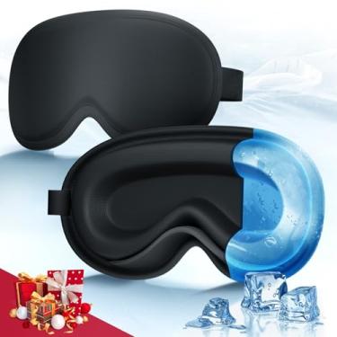 Imagem de Máscara de dormir refrescante 3D com gel refrescante 3D e 100% de bloqueio de luz, bolsa de gelo para olhos sem pressão para homens e mulheres que dormem de lado, máscara protetora de cílios para