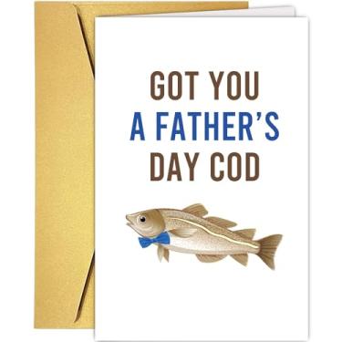 Imagem de Cartão engraçado do dia dos pais, bacalhau engraçado, trocadilho engraçado, cartão de dia dos pais, Got You A Father's Day Cod
