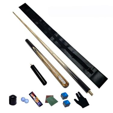 Imagem de Taco de sinuca de madeira de freixo de 147 cm, taco de sinuca, taco de sinuca profissional para esportes de mesa de sinuca, bar de bilhar de madeira (F taco de sinuca + bolsa, 10 mm)