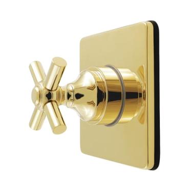 Imagem de Kingston Brass Válvula de desvio de seis vias KS4042EX Elinvar de manípulo único com kit de acabamento, latão polido