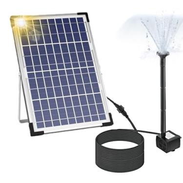 Imagem de Fonte Decorativa Solar, Bomba de Fonte Solar de 10 W Com Painel Solar Grande, 3 Bicos, máx. Altura da água 100cm, para Decoração de Jardim de Lagoa Pequena de Peixes de Banho de