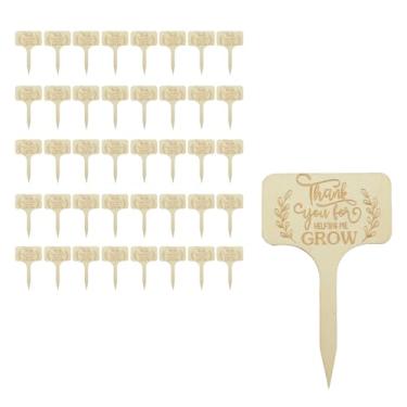 Imagem de Nicerity 40 peças "Thank You for Helping Me Grow", etiquetas de suculentas, estacas retangulares para plantas, sementes, flores, jardim, vasos, plantas e suprimentos de estufa