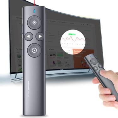 Imagem de NORWII Clicker de apresentação com ponteiro digital para tela de TV, apresentador sem fio com destaque, ampliação, mouse, controle remoto de apresentação, ponteiro para apresentação com pen drive USB