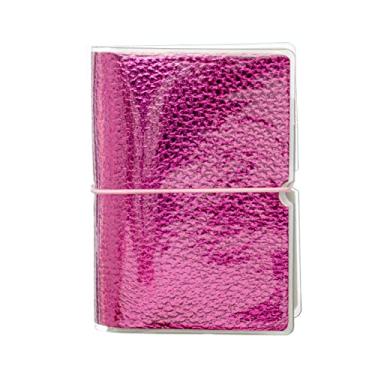 Imagem de Carteira feminina para cartão de crédito lealdade porta-cupons mini organizador de álbum de fotos, Fúcsia esburacada metálica, one size