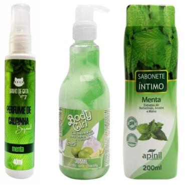 Imagem de Kit Sabonete Íntimo Menta + Perfume de Calcinha Menta + Body Girl Limã