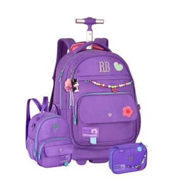 Imagem de Kit Mochila Rodas Rebecca Bonbon Lancheira E Estojo Escolar