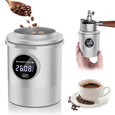 Imagem de Homtone Copo dosador com balança embutida, copo de pesagem de café em pó, copo de balança de grão de café compatível com filtro portátil de 58 mm, 0,05 g-500 g, copo medidor de café para bebidas de