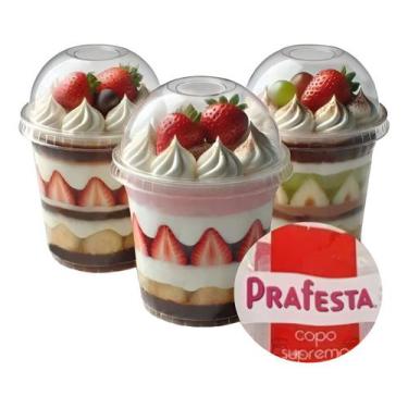 Imagem de Copo com  Tampa Bolha Cristal Salada Sobremesa Sorvete açaí delivery 1