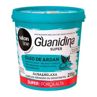 Imagem de Salon Line, Guanidina, Óleo de Argan, Super Alisa e Relaxa - Cabelos Ondulados, Cacheados e Crespos, 215 g