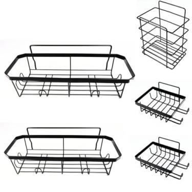 Imagem de Kit 5 Suportes de Adesivo para Banheiro – Organizador Porta Shampoo, Sabonete e Acessórios, Sem Furar, Resistente e Multifuncional