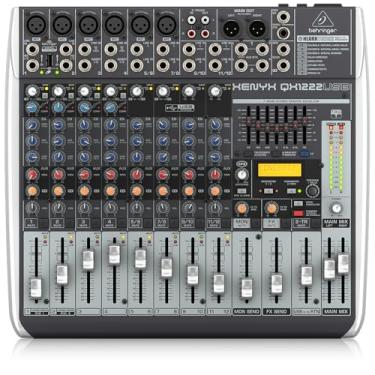 Imagem de Behringer XENYX QX1222USB Premium 16-Input 2/2-Bus Mixer with XENYX Mic Preamps and Compressors, Klark Teknik Multi-FX Processor, Wireless Option and USB/Audio Interface