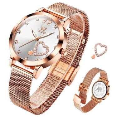 Imagem de Relógio OLEVS Rose Gold Feminino Ultrafino - À Prova D'Água
