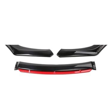 Imagem de 4PCS Front Bumper Lip Compatível com Mitsubishi Lancer 2008-2017 Side Spoiler Splitter Difusor Body Kit Protetores Defletor Acessórios para Carro(Black Red)
