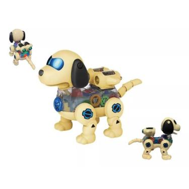 Imagem de Cachorro Robô Infantil Com Sons E Luzes Divertido Cor Bege - Toys King