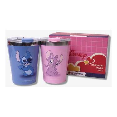 Imagem de Kit Copo Snap Disney Stitch E Angel Namorados 300ml - Zona Criativa