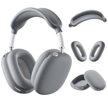 Imagem de Capa de silicone para fones de ouvido AirPods Max, capa para fones de ouvido antiarranhões/capa de fone de ouvido/capa para faixa de cabeça, acessórios 3 em 1, protetor de silicone para Apple AirPods