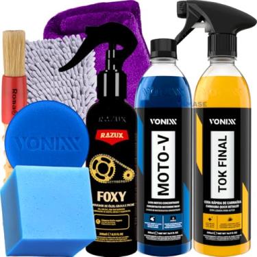 Imagem de Shampoo Desingraxante Moto-v 500 ML Foxy Removedor de Graxa e pixe Cera Liquida Finalizadora Tok Final Vonixx