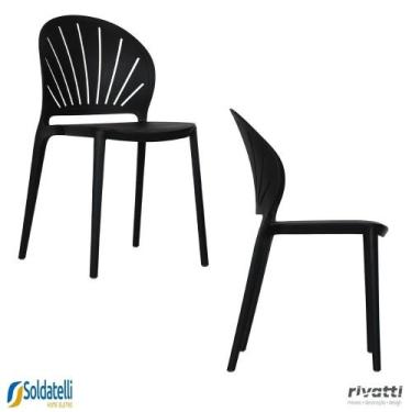 Imagem de Kit 2 Cadeiras Lane Monobloco em PP Várias Cores - Rivatti, PRETA