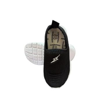 Imagem de Tenis Preto Infantil Calce Fácil 20-33 Volta As Aulas Unissex (Preto, BR, Criança de 9 a 12 anos, Numérico, 32)