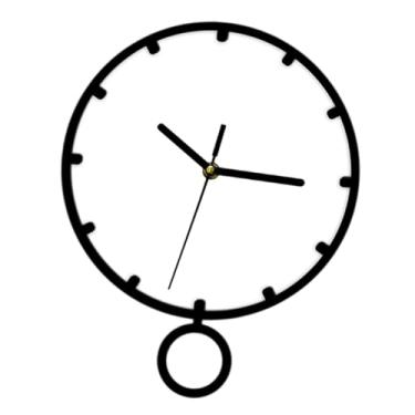 Imagem de Generic Relógio de parede com pêndulo, relógio decorativo, acrílico, ornamento de parede silencioso para sala de jantar Decoração de quarto de estudo, Branco