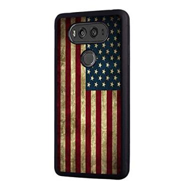 Imagem de Capa para LG V30, capa protetora de borracha fina resistente a impactos para LG V30/LG V30 Plus/LG V30s/LG V35/LG V35 ThinQ - Bandeira americana vintage dos EUA