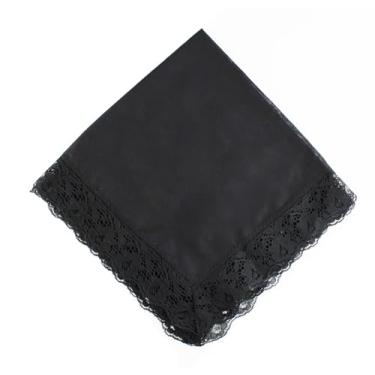 Imagem de Cachecol de colo de 61 cm com acabamento de renda lenço de colo cobre saias de colo para mulheres na igreja, Preto, lace trims lap