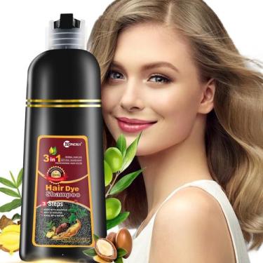 Imagem de Shampoo de tintura de cabelo leorx Chestnut Brown 3 em 1, cor 3 em 1 p