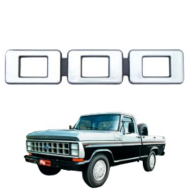 Imagem de Emblema 000 Ford F1000 F2000 F4000 Cinza com Fundo Preto