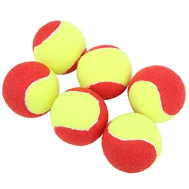 Imagem de Bolas de tênis para crianças, 6 bolas de tênis de treinamento de borracha e pelúcia, bolas de tênis leves, macias e sem pressão, bolas de tênis juvenis elásticas para iniciantes