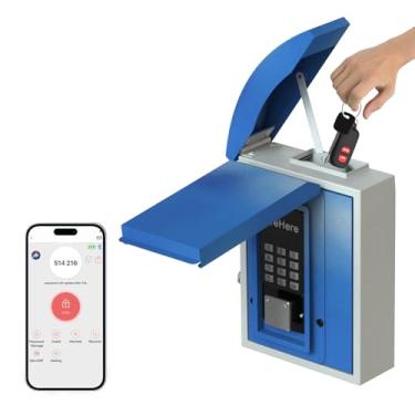 Imagem de Suporte de parede SAFEKey Lock Box com compartimento para chave, cofre digital inteligente, OTP/APP Bluetooth/Wi-Fi/código fixo/desbloqueio de chave, armazenamento de segurança seguro para chaves para