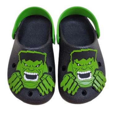 Imagem de Babuche Infantil Hulk Leve Confortável Escolar Praia Piscina - Dulupe 