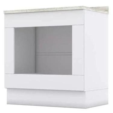 Imagem de Balcao Forno Embutir Com Tampo 80 cm Americana Branco Calcare Henn, Br