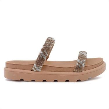 Imagem de Sandália Papete Vizzano Pronta Strass Feminina, Bege, 35