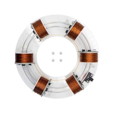 Imagem de Acelerador eletromagnético de anel de 6 bobinas, ciclotron motor sem escova, modelo de auxílio de física, para ensino experimental, científico, faça você mesmo, presentes, equipamento de experimento,