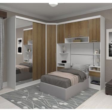 Imagem de Guarda Roupa Dormitório Modulado Alpes Solteiro Espelho Porta Correr - Luciane M01E