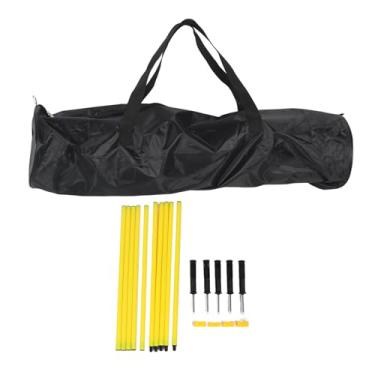 Imagem de plplaaoo Conjunto de bastões de treinamento de agilidade amarelo com fivelas de base para treinamento esportivo