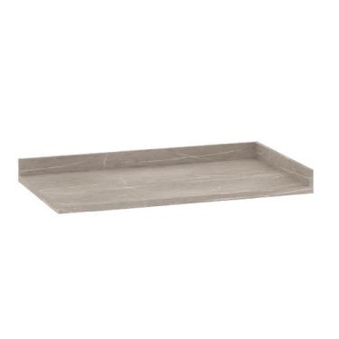 Imagem de Tampo para Balcão Canto Reto 95cm Premium Luciane Móveis, Quartzo Beig